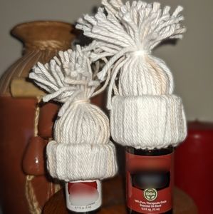 Homemade Tiny Winter Beanie for Essential Oil Bottles or small bottles